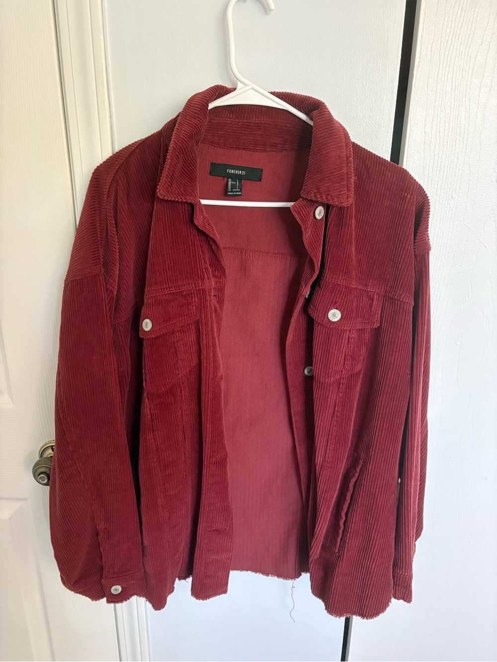 Forever 21 Women's Red Corduroy Jacket